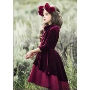 Joyfolie Mia Joy Burgundy Velvet Dress